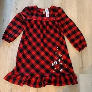 Disney Red Plaid dress with‎ Mini Mouse design size 9/10